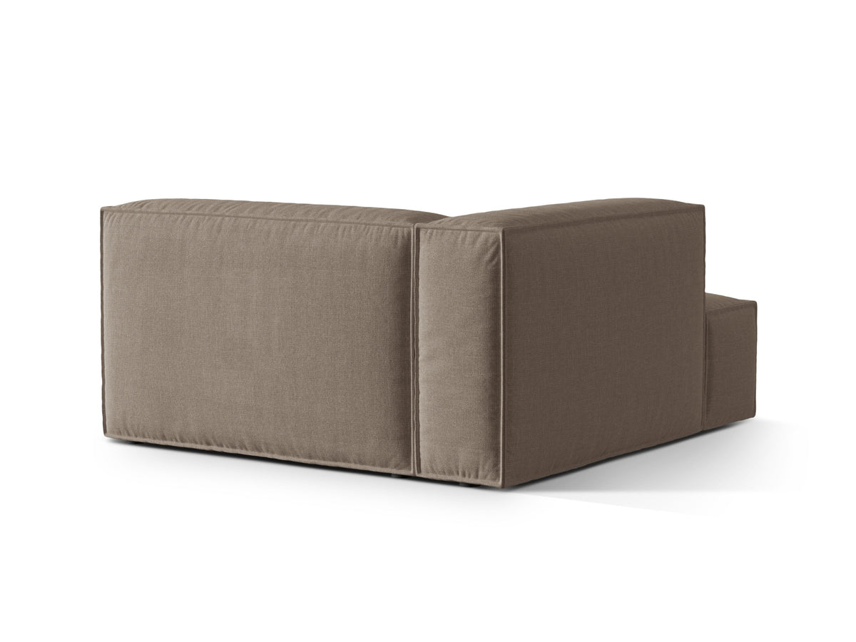 Nuria Velour Chaise Longue links 1 Sitzer in Warm grey-Paris präsentiert im Onlineshop von KAQTU Design AG. Modulares Sofa ist von Micadoni