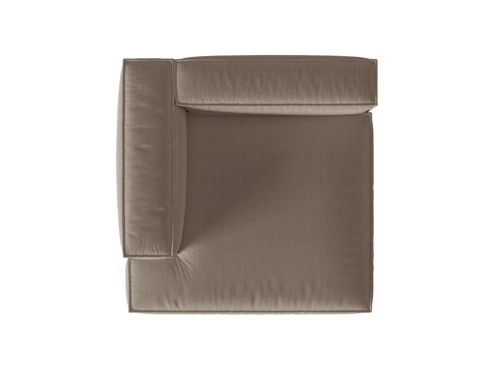 Moderne Nuria Velour Chaise Longue links 1 Sitzer in edlem Grau, perfekt für gemütliche Abende und geschmackvolle Wohnräume.