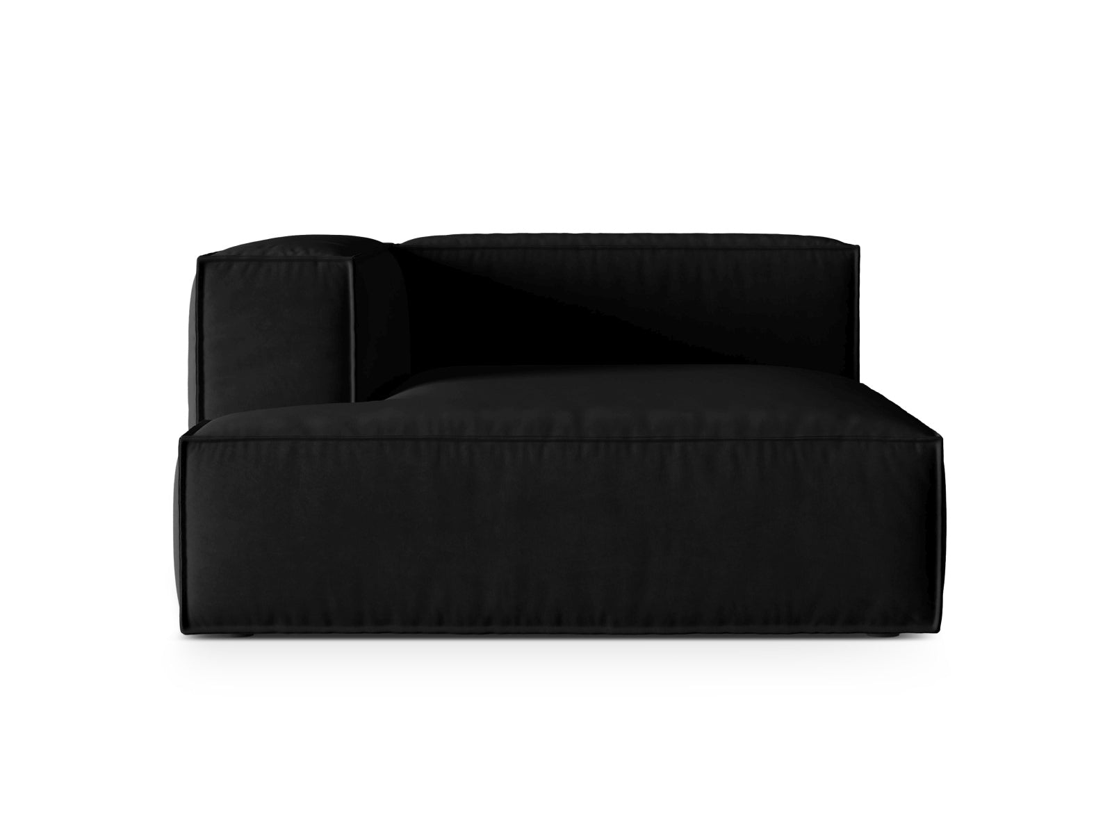 Nuria Velour Chaise Longue links 1 Sitzer in Black-Paris präsentiert im Onlineshop von KAQTU Design AG. Modulares Sofa ist von Micadoni