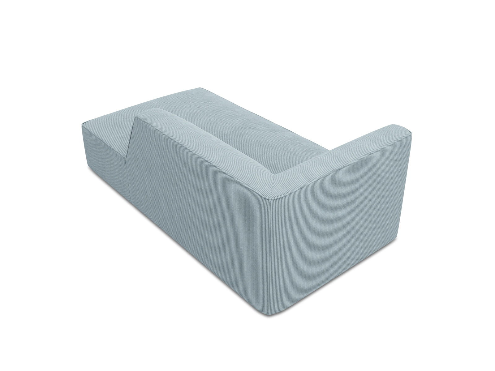 Stylisches Ruby Sofa Chaise Lounge in zartem Hellblau, ideal für moderne Wohnzimmer. Rechtsseitige L-Form von Micadoni für maximalen Sitzkomfort.