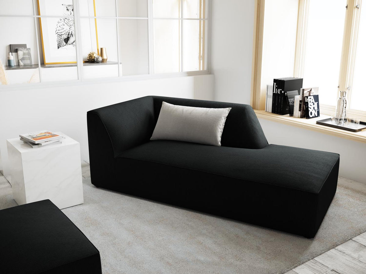 Ruby Sofa Chaise Lounge rechts 1 Sitz in Black-Scala präsentiert im Onlineshop von KAQTU Design AG. L-Sofa rechts ist von Micadoni