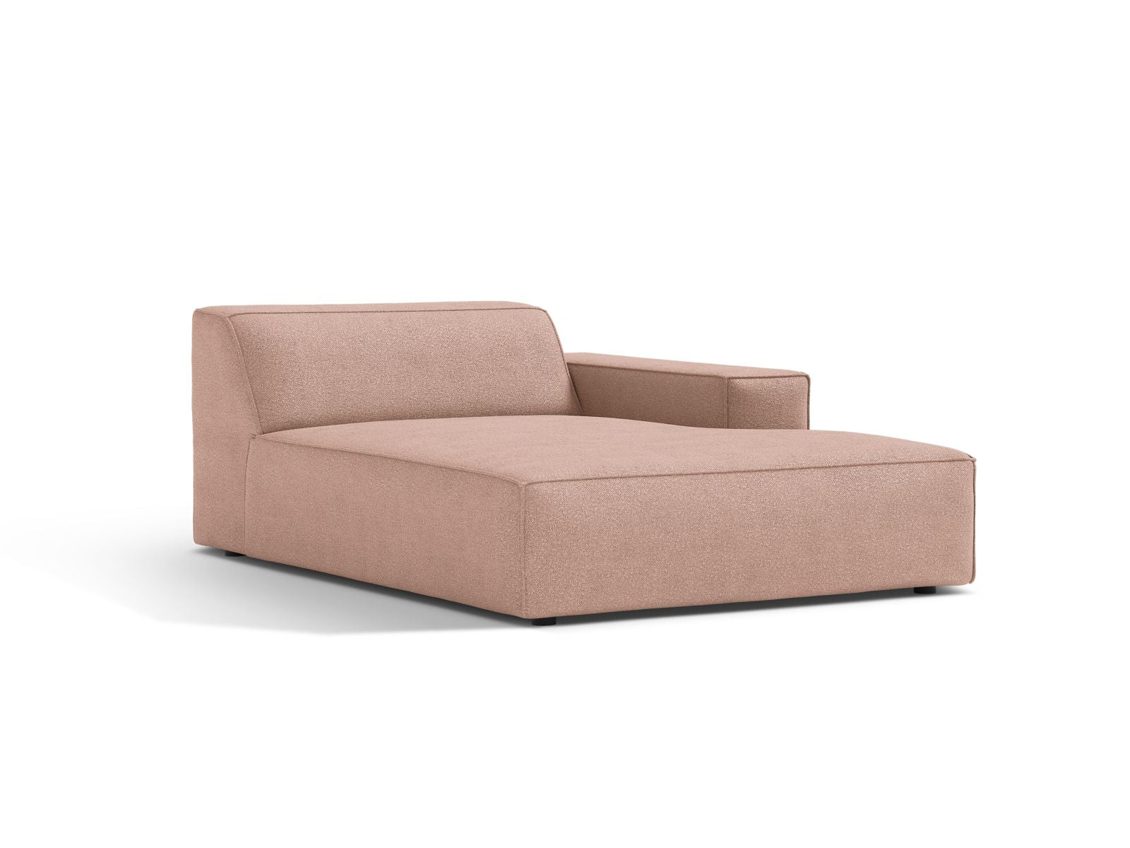 Elegante 1-Sitzer Chaise Longue Rechts Jodie in sanftem Powder Pink, ideal für stilvolle Wohnräume und modernes Design.