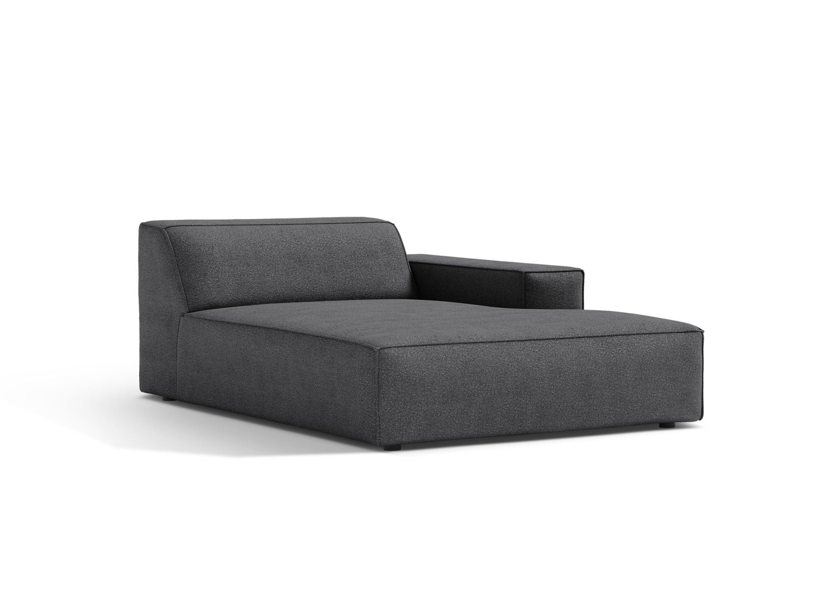 Elegante 1-Sitzer Chaise Longue Rechts Jodie in Dunkelgrau, ideal für stilvolle Wohnräume. Teil der modularen Sofaserie von Micadoni.