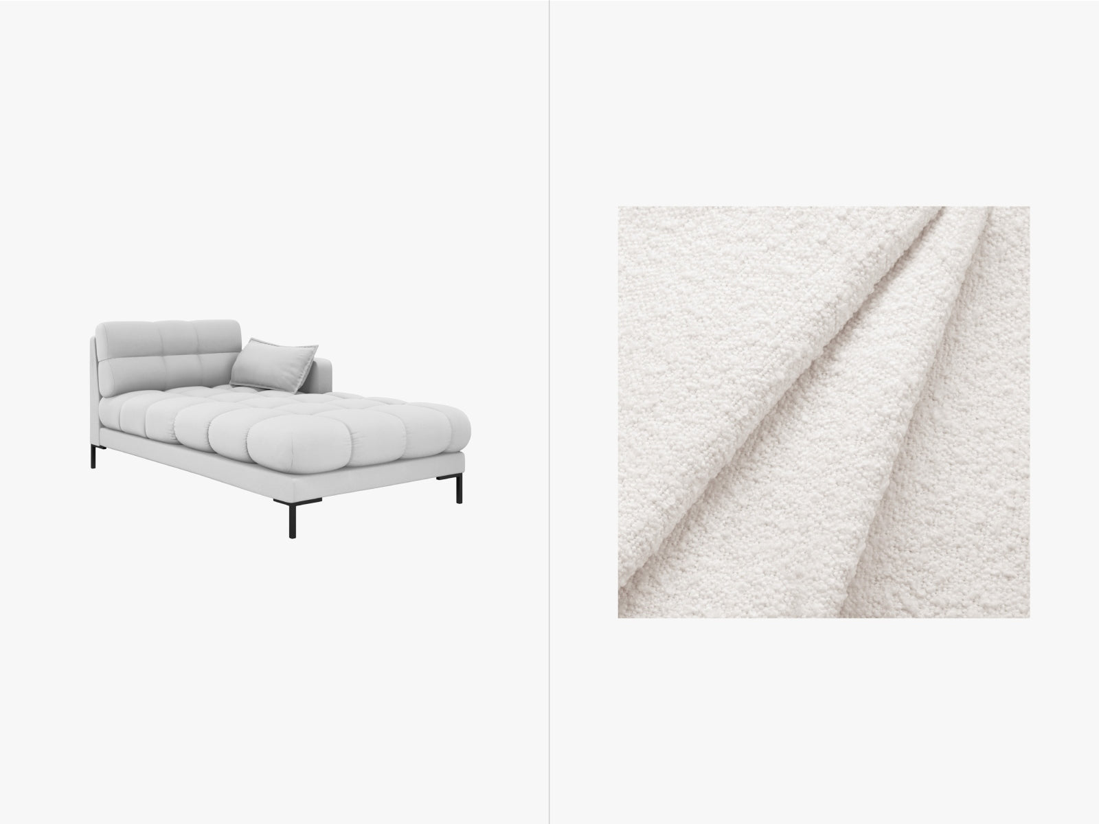 Mamaia Sofa Chaise Lounge rechts 1 Sitz in White/Schwarz-Baloo präsentiert im Onlineshop von KAQTU Design AG. L-Sofa rechts ist von Micadoni