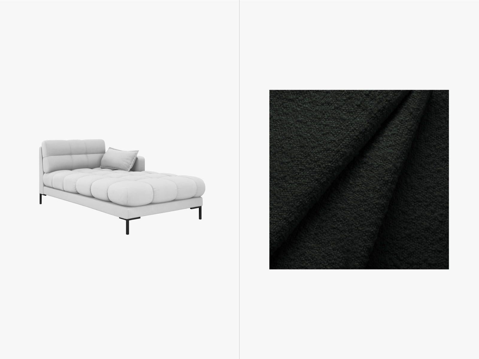 Mamaia Sofa Chaise Lounge rechts 1 Sitz in Black/Schwarz-Baloo präsentiert im Onlineshop von KAQTU Design AG. L-Sofa rechts ist von Micadoni