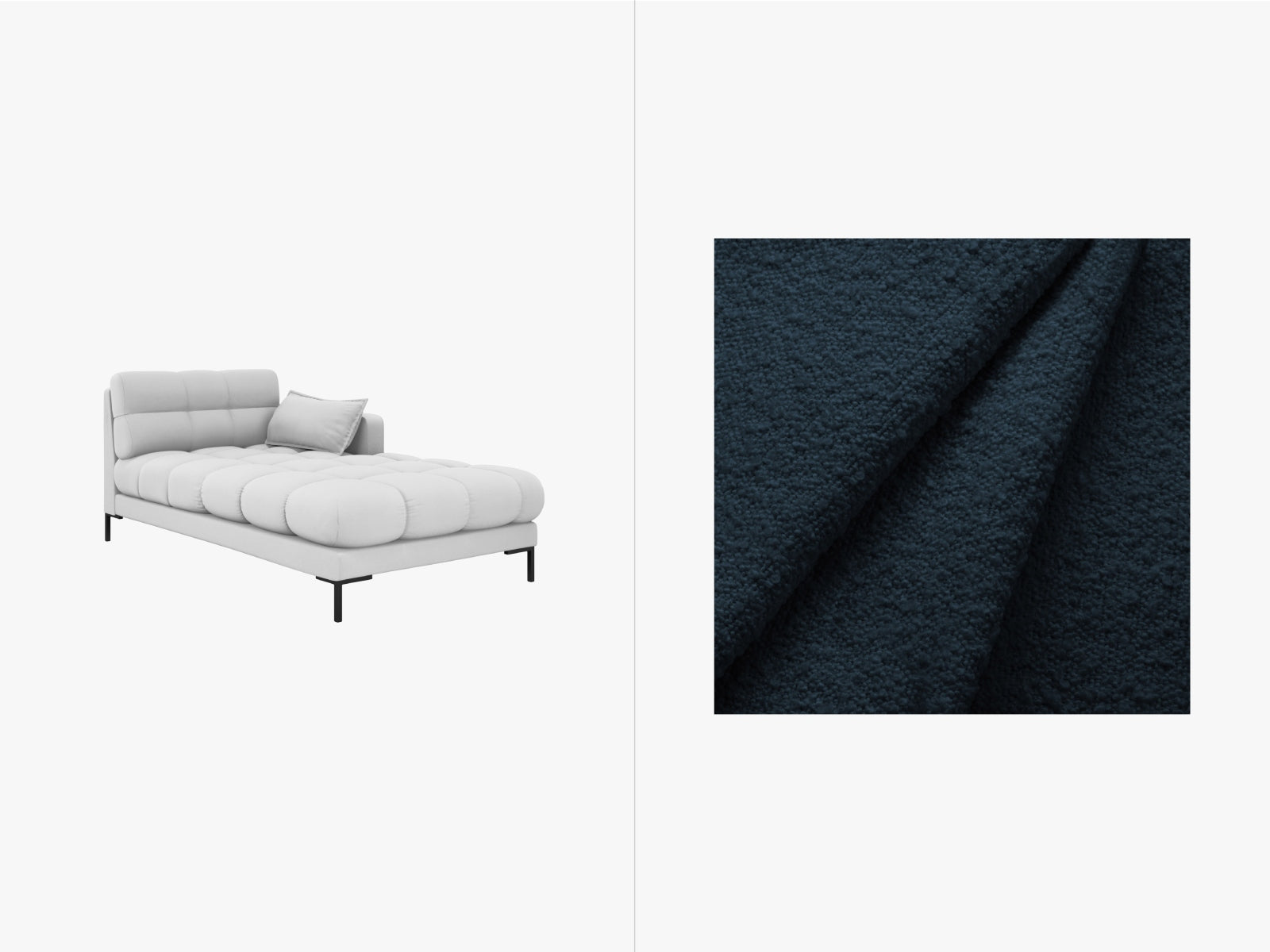 Mamaia Sofa Chaise Lounge rechts 1 Sitz in Dark Blue/Schwarz-Baloo präsentiert im Onlineshop von KAQTU Design AG. L-Sofa rechts ist von Micadoni