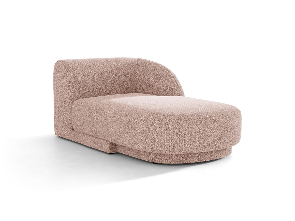 Miley Chaiselongue von Micadoni in Dunkelbeige, Stoffbezug Bluvel, rechtsseitige Ausrichtung, schwarze Kunststoffbeine, modulares Sofa-Element.