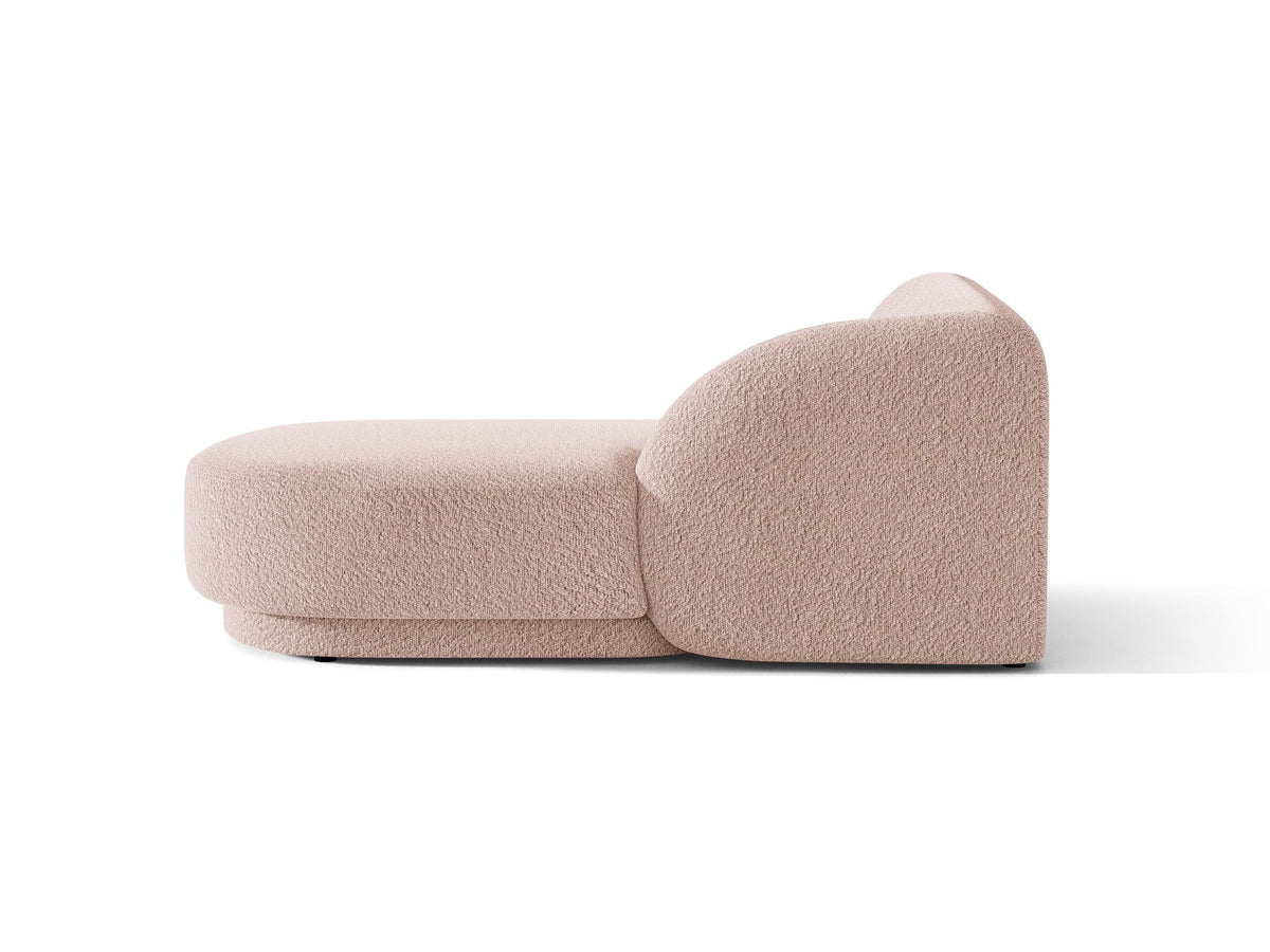 Miley Chaiselongue von Micadoni in Dunkelbeige, Stoffbezug Bluvel, rechtsseitige Ausrichtung, schwarze Kunststoffbeine, modulares Sofa-Element.