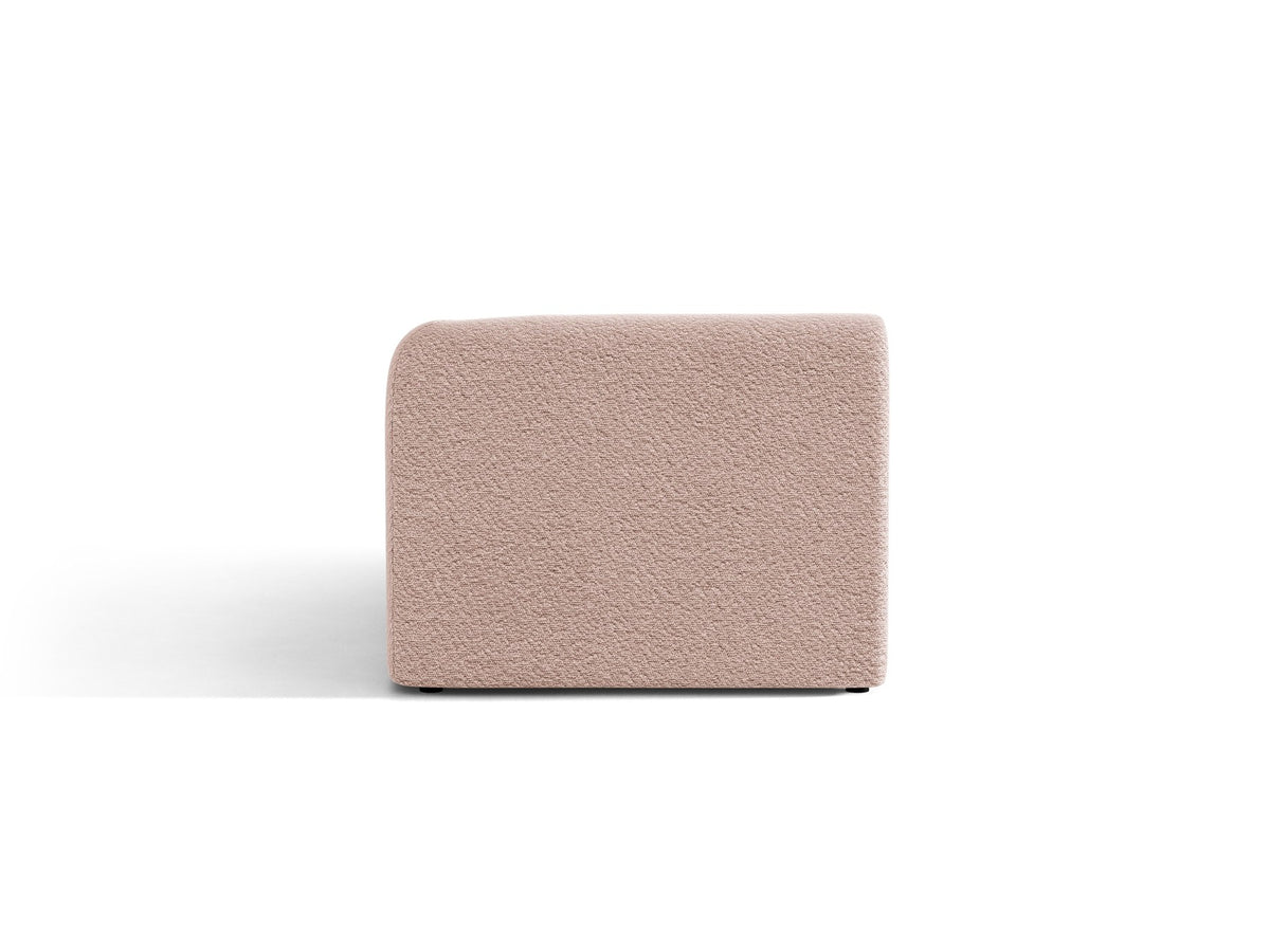 Miley Chaiselongue von Micadoni in Dunkelbeige, Stoffbezug Bluvel, rechtsseitige Ausrichtung, schwarze Kunststoffbeine, modulares Sofa-Element.