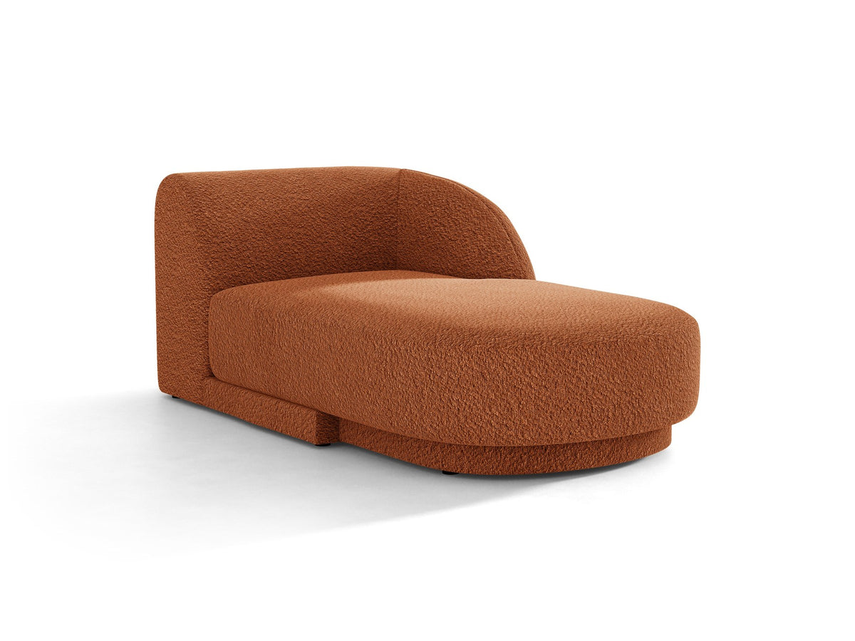 Miley Chaiselongue von Micadoni in Dunkelbeige, Stoffbezug Bluvel, rechtsseitige Ausrichtung, schwarze Kunststoffbeine, modulares Sofa-Element.