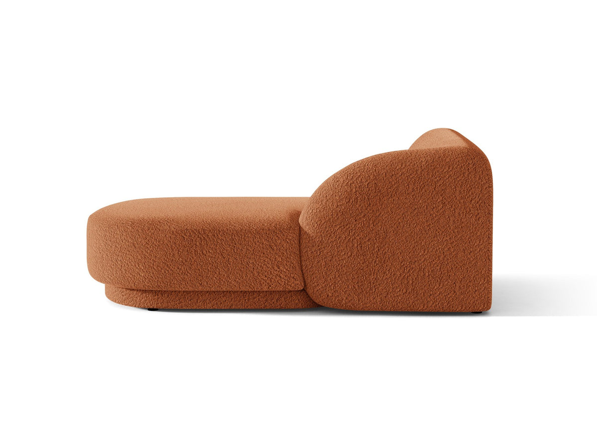 Miley Chaiselongue von Micadoni in Dunkelbeige, Stoffbezug Bluvel, rechtsseitige Ausrichtung, schwarze Kunststoffbeine, modulares Sofa-Element.