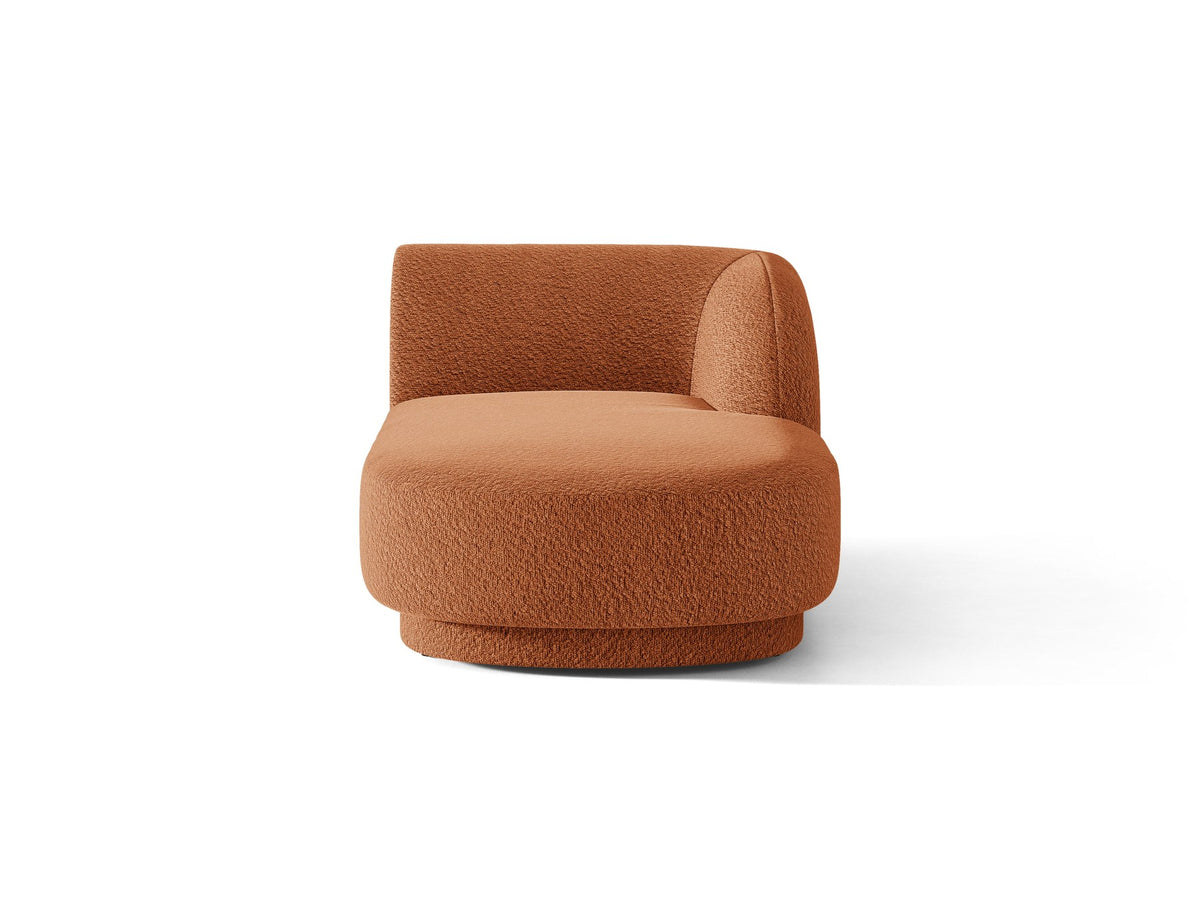 Miley Chaiselongue von Micadoni in Dunkelbeige, Stoffbezug Bluvel, rechtsseitige Ausrichtung, schwarze Kunststoffbeine, modulares Sofa-Element.