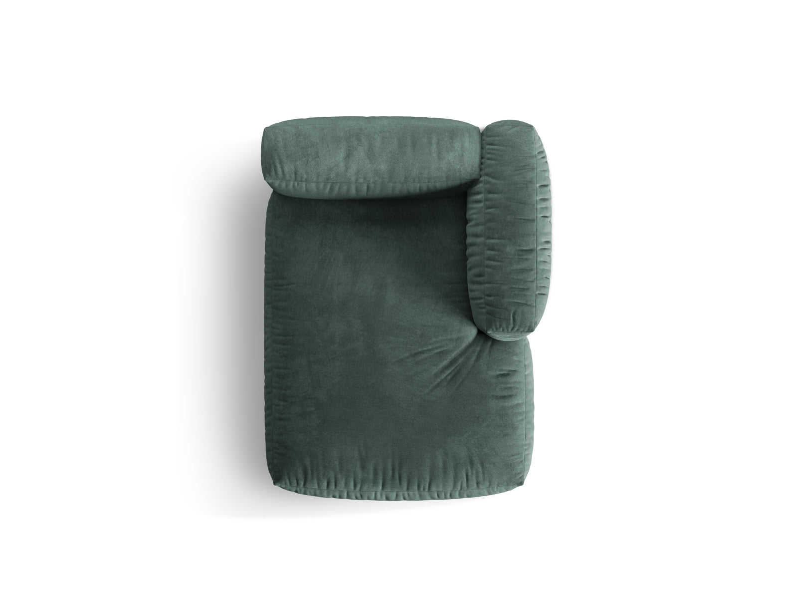 Elegantes Martina Sofa Chaise Lounge in stilvollem Petrol-Vogue, ideal für entspannte Momente. Rechtsseitige 1-Sitz-Option von Micadoni.