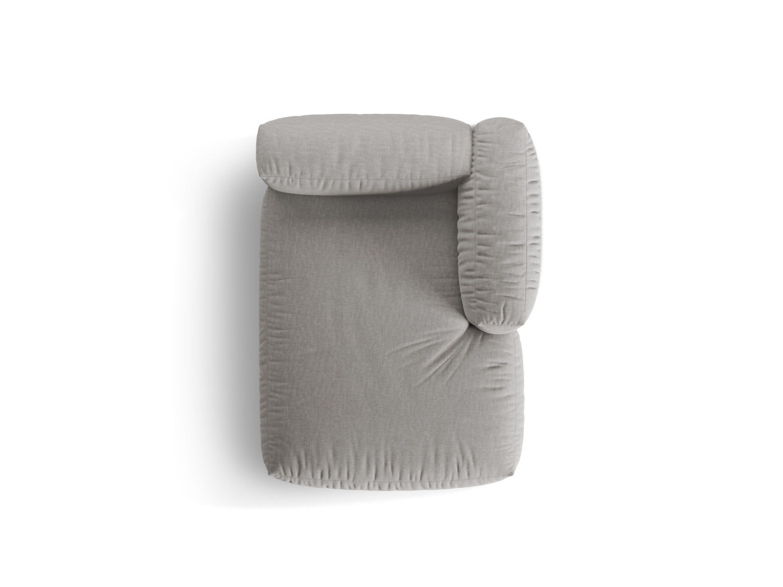 Modernes Martina Sofa Chaise Lounge rechts in sanftem Grau, perfekt für gemütliche Abende und stilvolle Einrichtungsideen.
