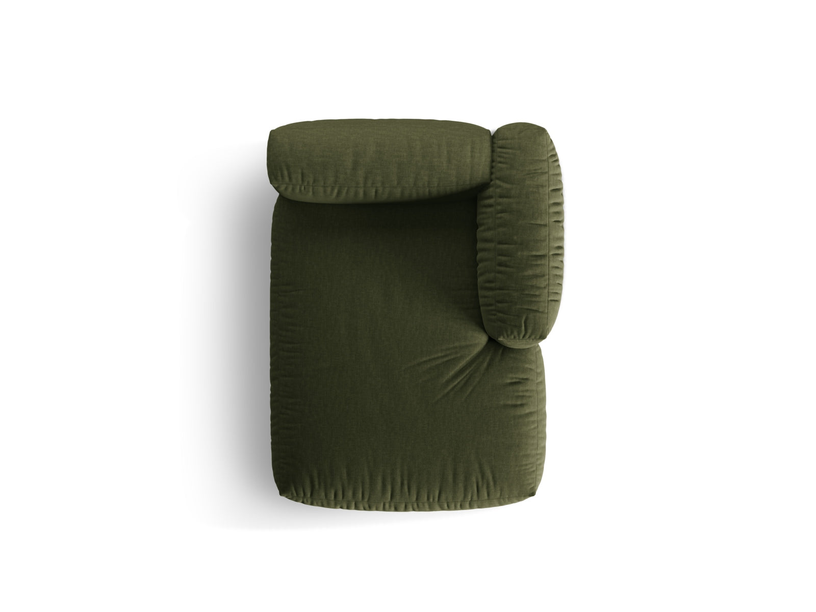 Elegantes Martina Sofa Chaise Lounge rechts mit einem komfortablen Sitz in trendigem Green-Boston, ideal für moderne Wohnräume.