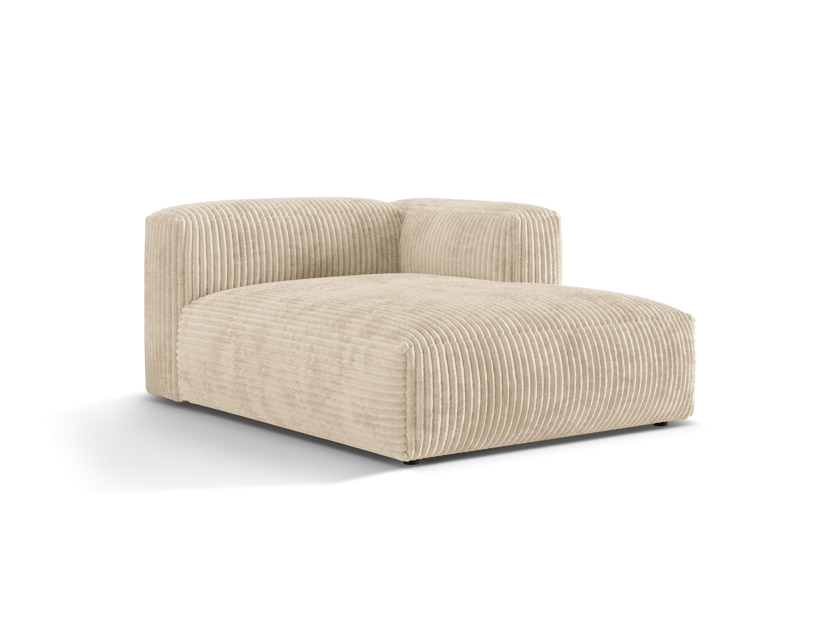 Elegantes Martina Sofa Chaise Lounge in hellem Beige, ideal für stilvolle Wohnräume. Rechtsseitige Sitzgelegenheit von Micadoni.