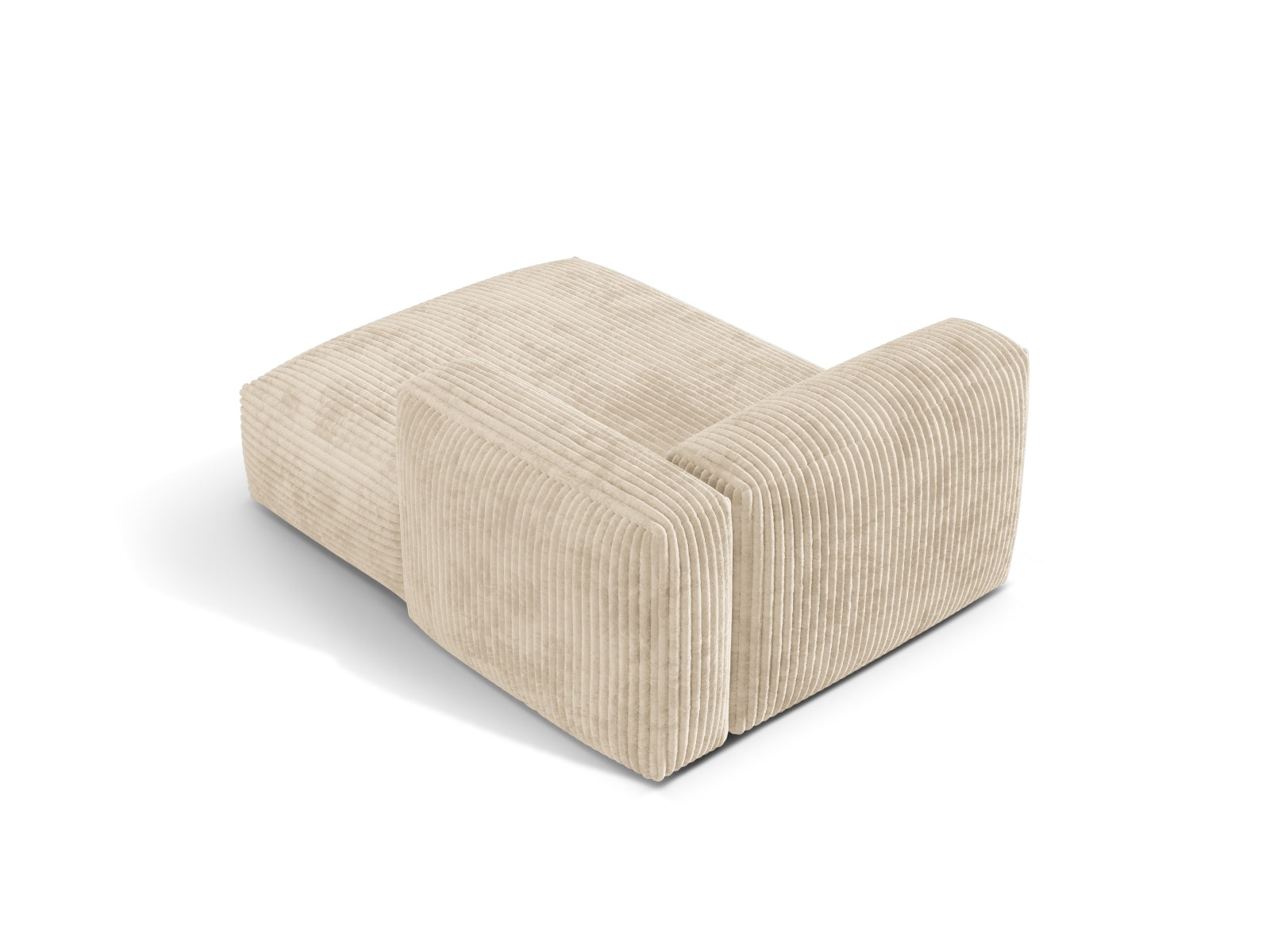 Beige Martina Chaise Lounge Sofa von Micadoni, stilvolles Design mit komfortabler rechter Sitzgelegenheit, perfekt für moderne Wohnräume.