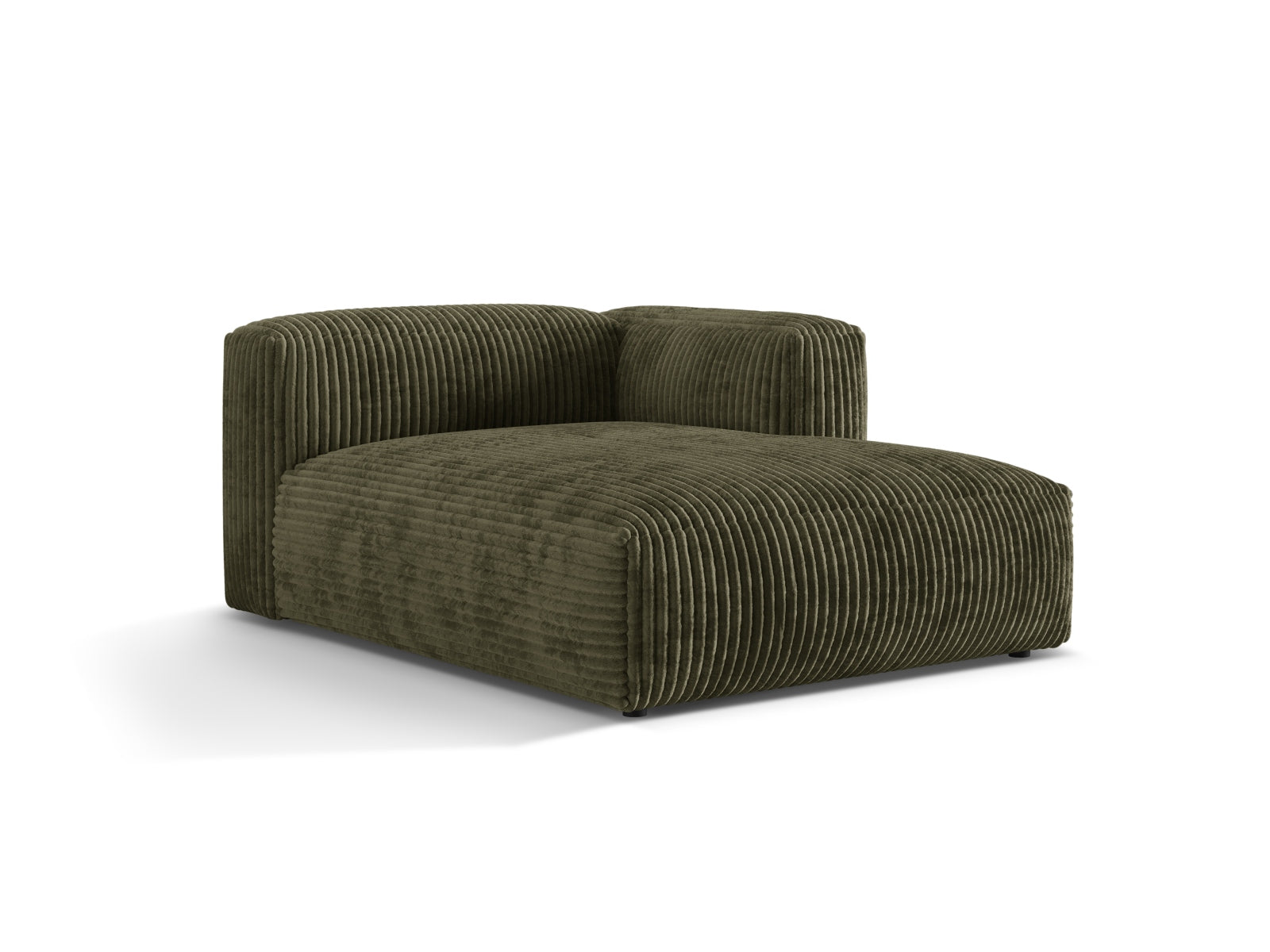 Elegantes Martina Sofa Chaise Lounge in Moss Green-Tilia, ideal für stilvolle Wohnräume. Rechtsseitige Sitzgelegenheit von Micadoni.