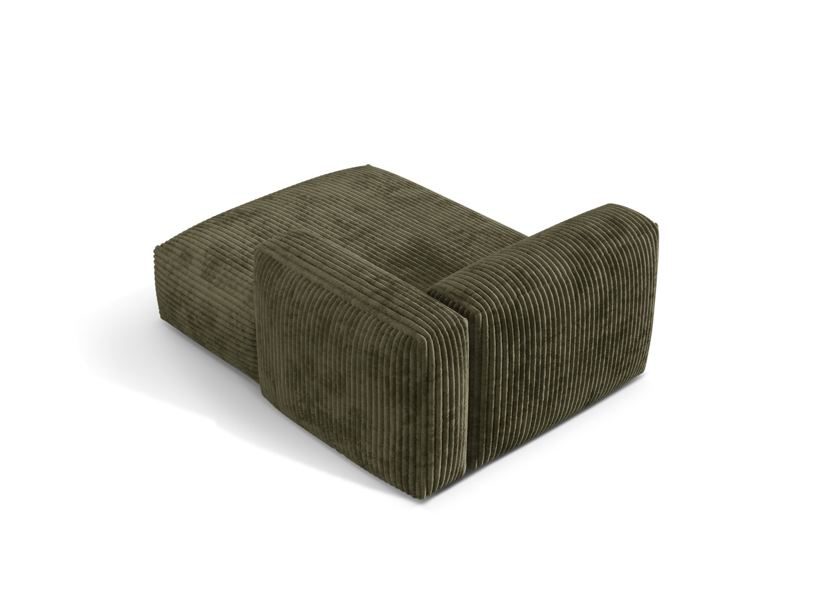 Modernes Martina Sofa Chaise Lounge in Moss Green-Tilia, perfekt für gemütliche Ecken. Rechtsseitige Sitzfläche von Micadoni für stilvolle Akzente.