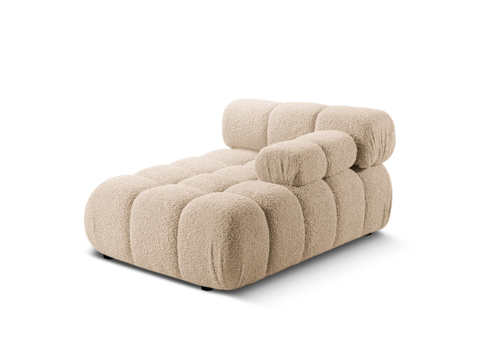 Stilvolles Bellis Boucle Sofa Chaise Lounge in sanften Sandtönen, 1 Sitz, 94cm, perfekt für moderne Wohnkonzepte von Micadoni.