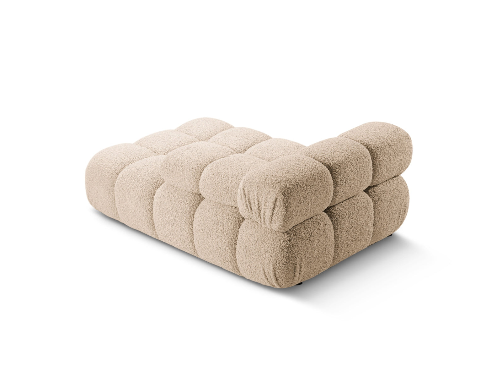 Elegantes Bellis Boucle Sofa Chaise Lounge in warmen Sandnuancen, 1 Sitz, 94cm, ideal für stilvolle Wohnräume von Micadoni.