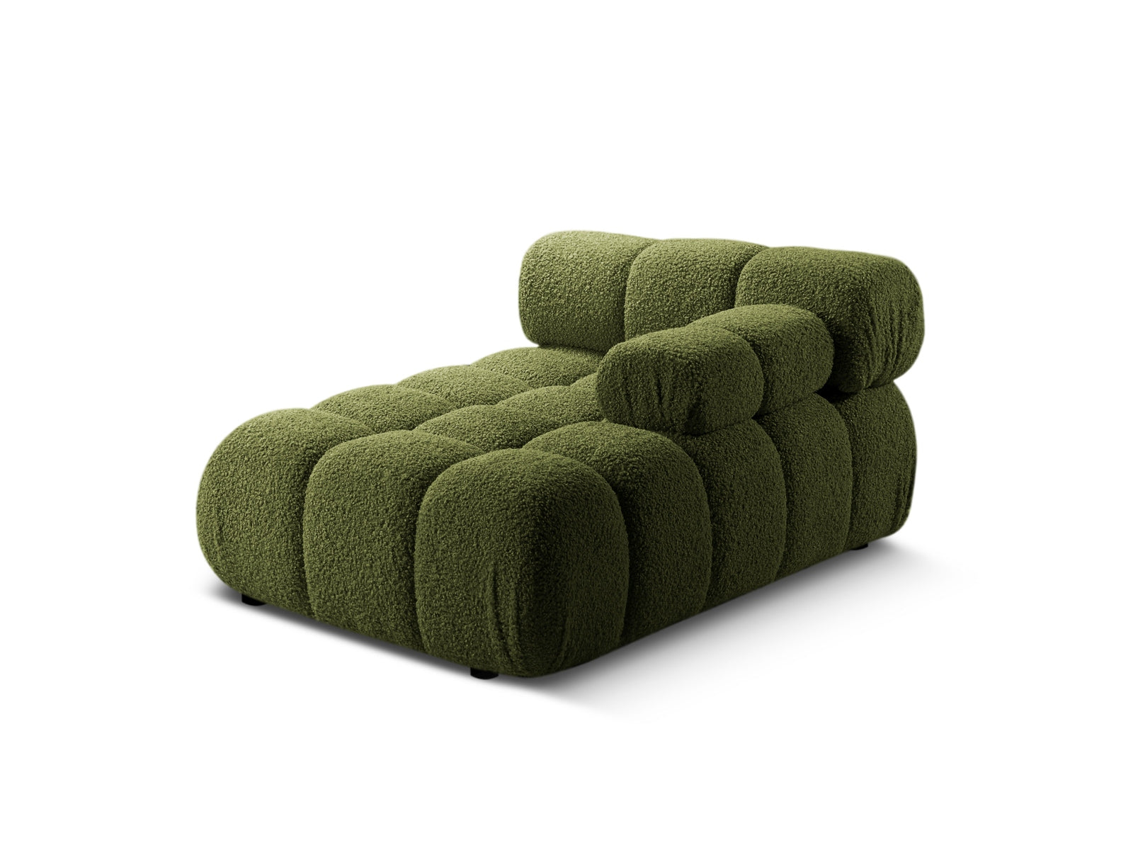 Modernes Bellis Boucle Sofa Chaise Lounge in ansprechendem Grün, 1 Sitz, 94 cm, ideal für stilvolle Wohnräume von Micadoni.