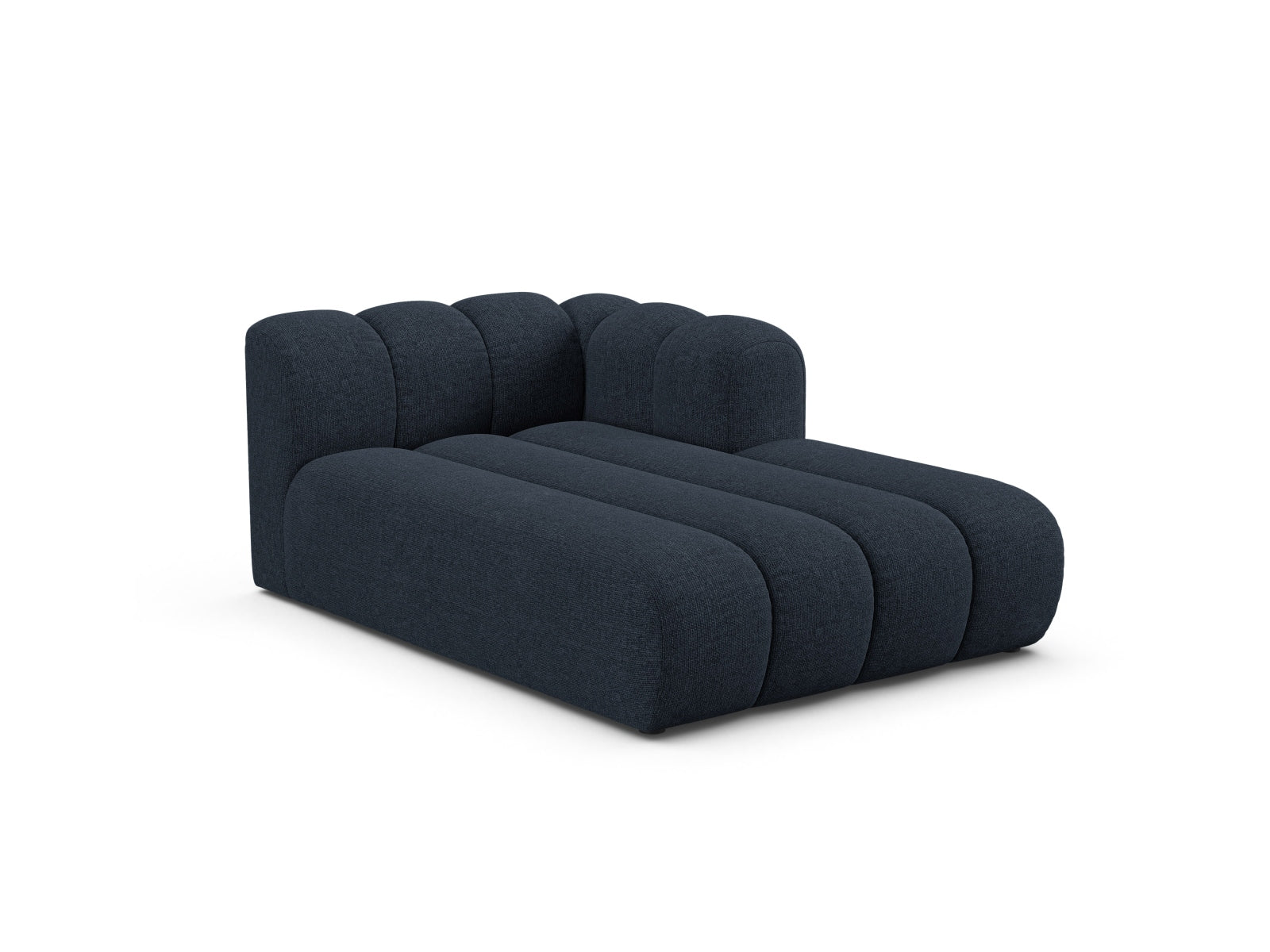 Elegante Lupine Chaise Longue rechts 2 Sitzer in Navy Blue-Eden, ideal für stilvolle Wohnräume, erhältlich bei KAQTU Design AG.
