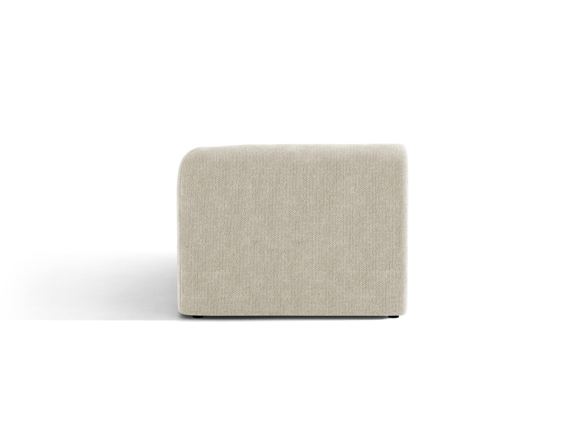 Miley Chaiselongue von Micadoni in Dunkelbeige, Stoffbezug Bluvel, rechtsseitige Ausrichtung, schwarze Kunststoffbeine, modulares Sofa-Element.