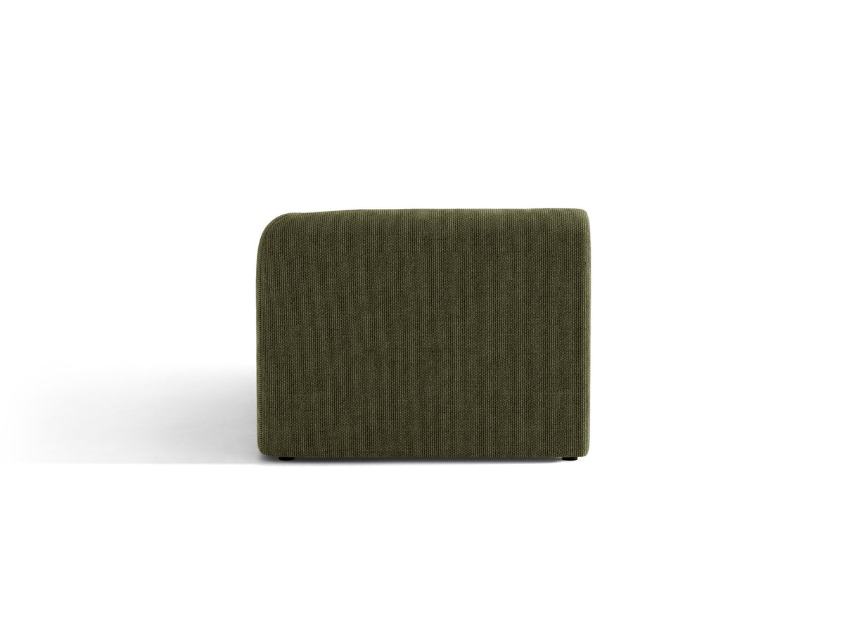 Miley Chaiselongue von Micadoni in Dunkelbeige, Stoffbezug Bluvel, rechtsseitige Ausrichtung, schwarze Kunststoffbeine, modulares Sofa-Element.