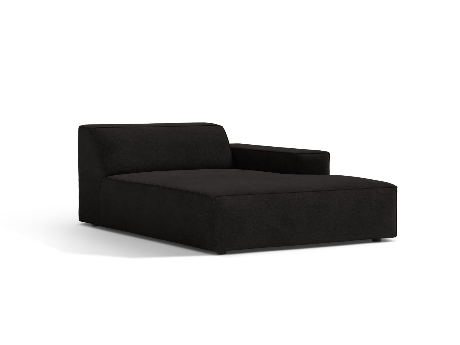 Elegante 1-Sitzer Chaise Longue Rechts Jodie in stilvollem Schwarz, ideal für moderne Wohnräume und vielseitige Sofa-Kombinationen.