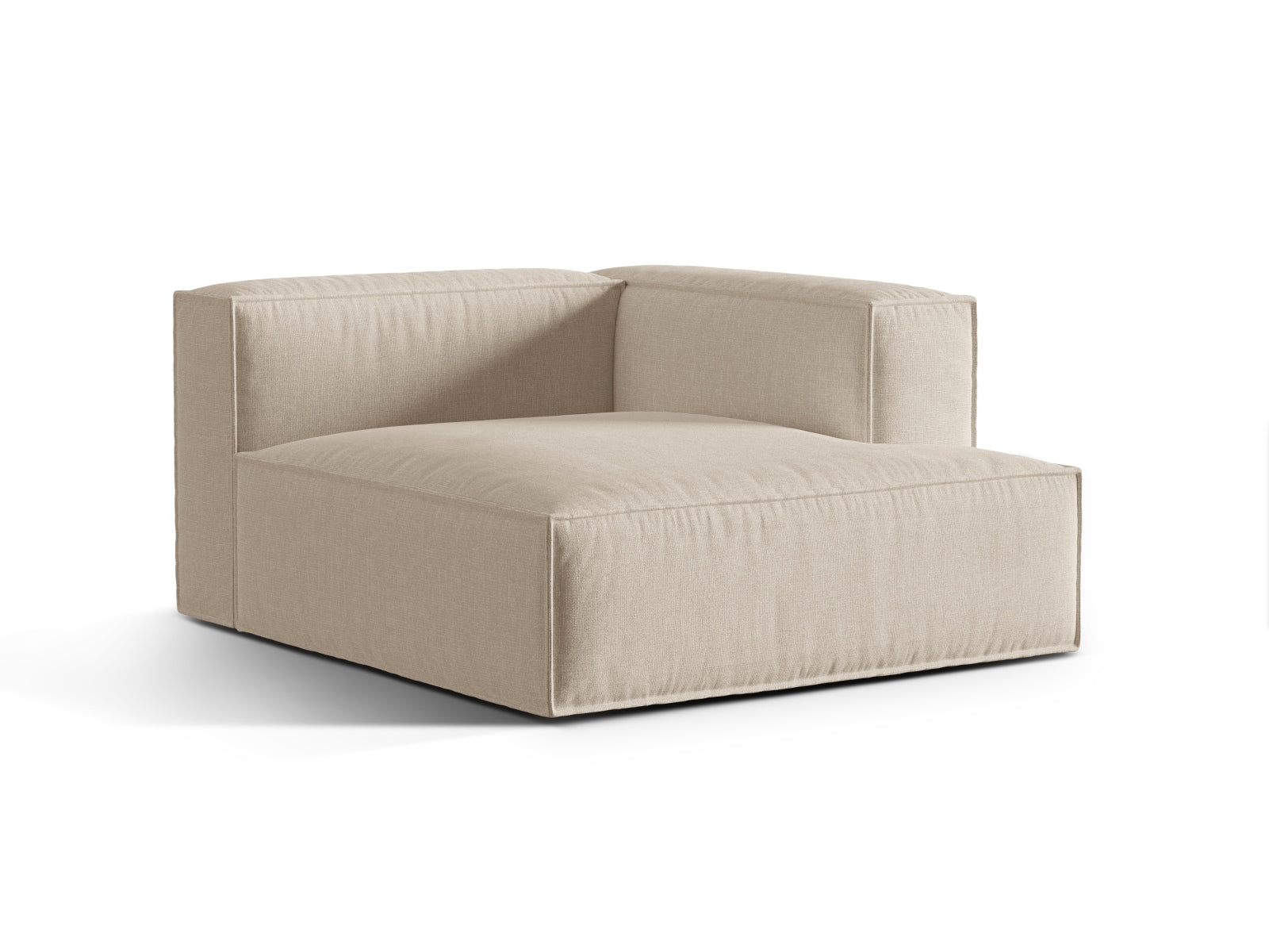 Elegantes 1-Sitzer Chaise Longue Modul rechts in Beige-Liberty, ideal für stilvolle Wohnräume, erhältlich bei KAQTU Design AG.