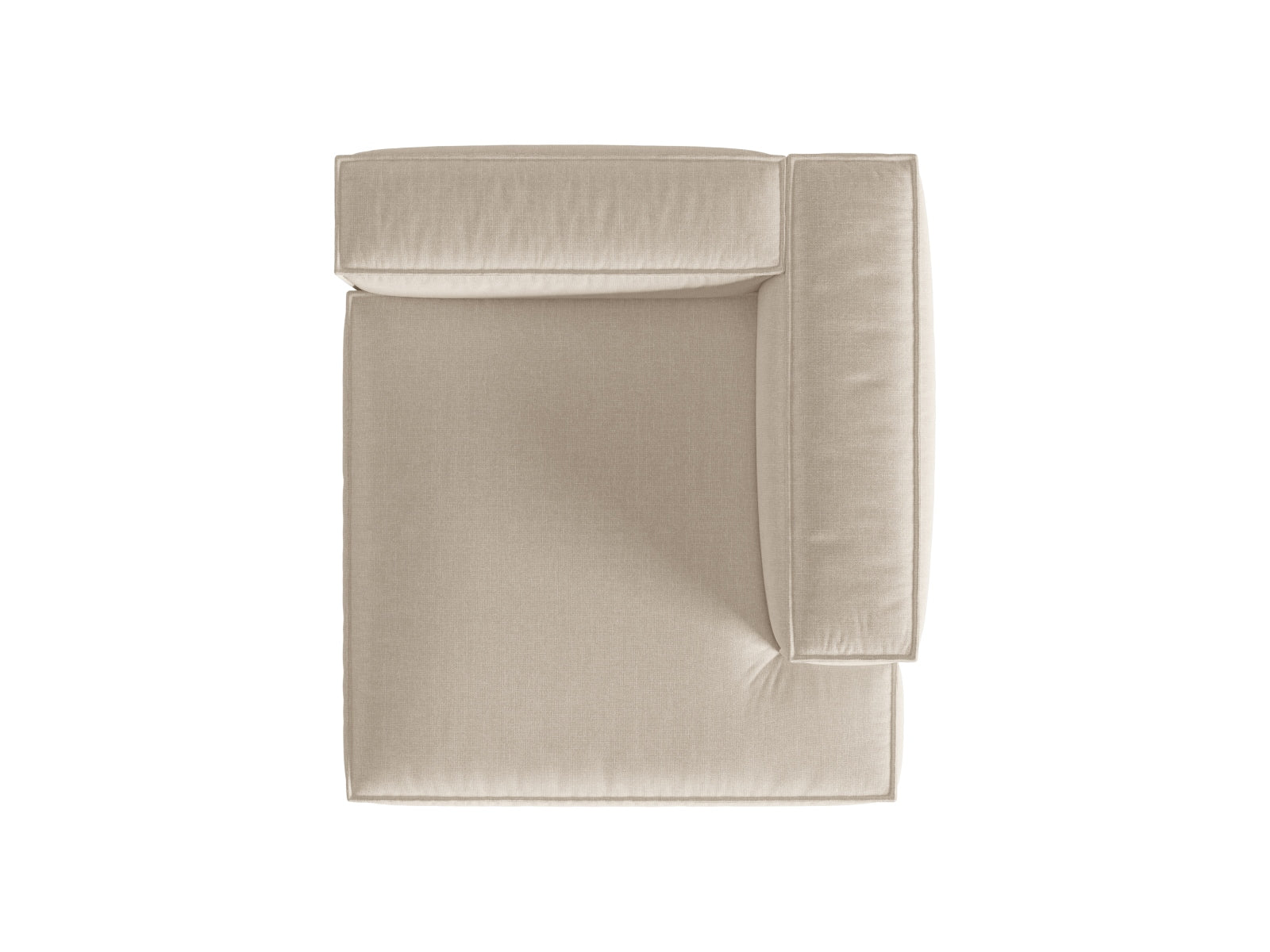 Modulares Sofa 1-Sitzer Chaise Longue rechts aus der Nuria-Serie, perfekt für moderne Wohnkonzepte und gemütliche Entspannungsecken.