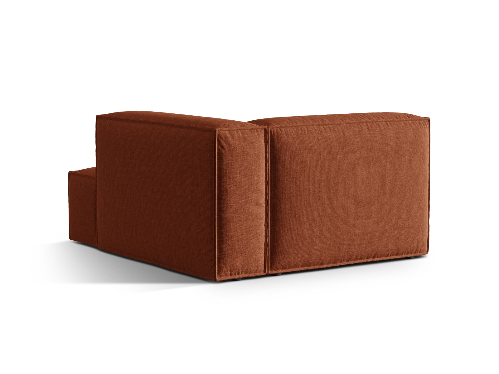 Elegante rechte Chaise Longue Nuria in warmem Brick-Liberty, ideal für kreative Raumgestaltungen und komfortable Sitzlösungen.