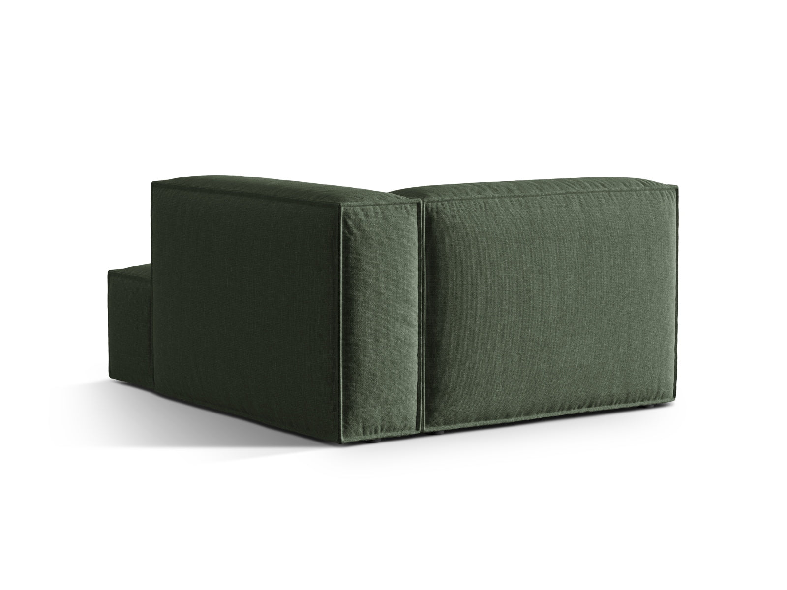 Elegante 1-Sitzer Chaise Longue Rechts Nuria in stilvollem Moosgrün, ideal für stilvolle Wohnräume und entspannende Momente.