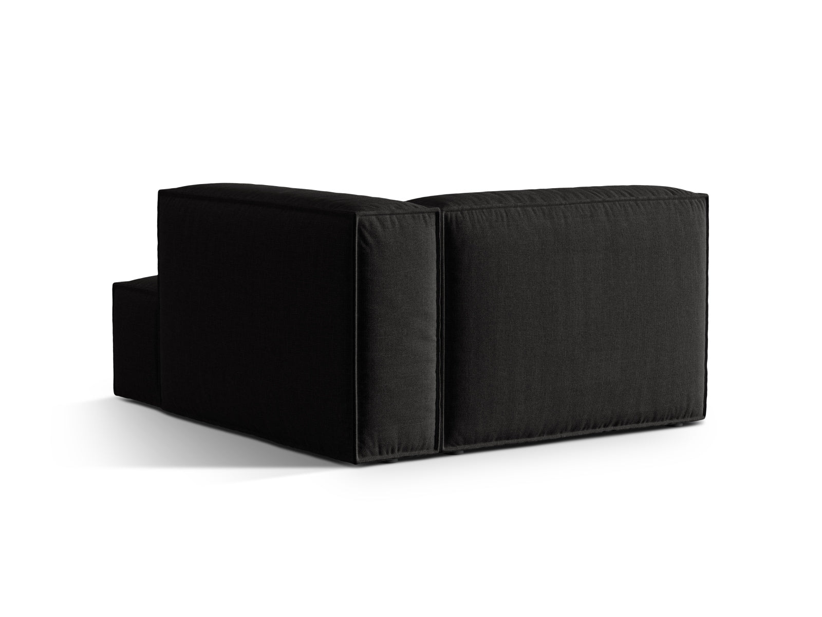 Elegante rechte Chaise Longue Nuria in Schwarz, ideal für moderne Wohnkonzepte und flexible Sofa-Layouts.