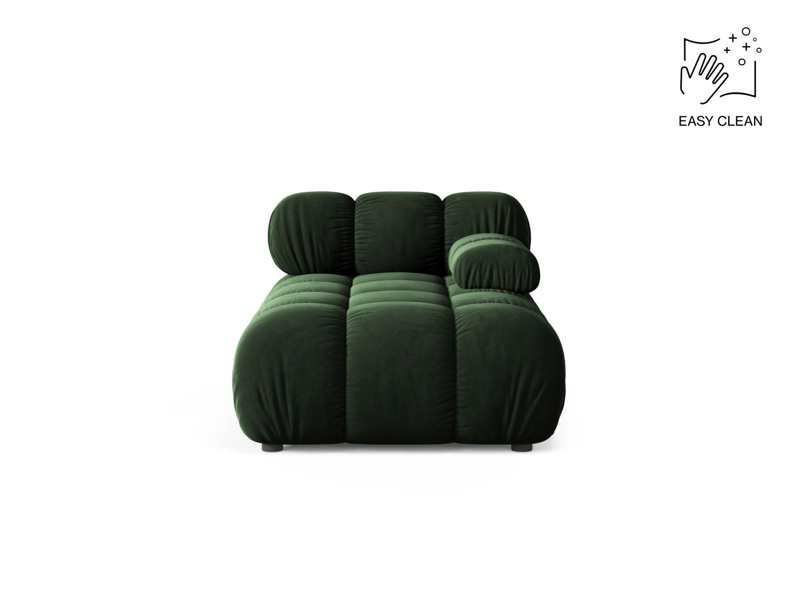1-Sitzer Chaise Longue rechts Bellis in Bottle Green-Venus präsentiert im Onlineshop von KAQTU Design AG. Modulares Sofa ist von Micadoni