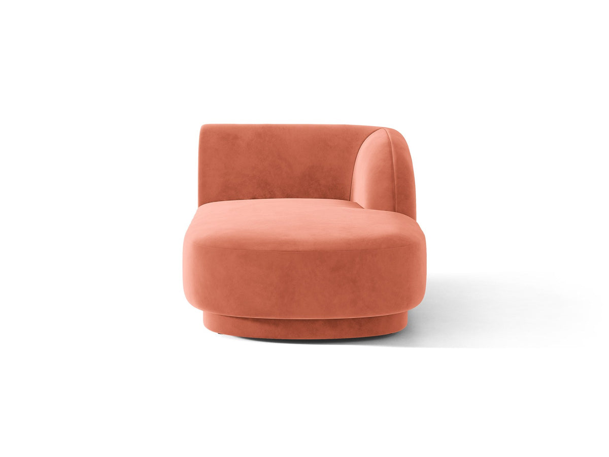 Miley Chaiselongue von Micadoni in Dunkelbeige, Stoffbezug Bluvel, rechtsseitige Ausrichtung, schwarze Kunststoffbeine, modulares Sofa-Element.