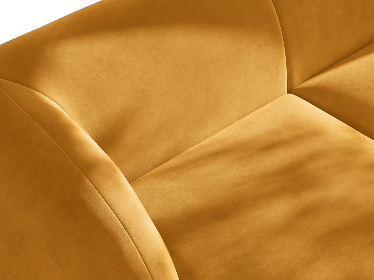 Miley Chaiselongue von Micadoni in Dunkelbeige, Stoffbezug Bluvel, rechtsseitige Ausrichtung, schwarze Kunststoffbeine, modulares Sofa-Element.