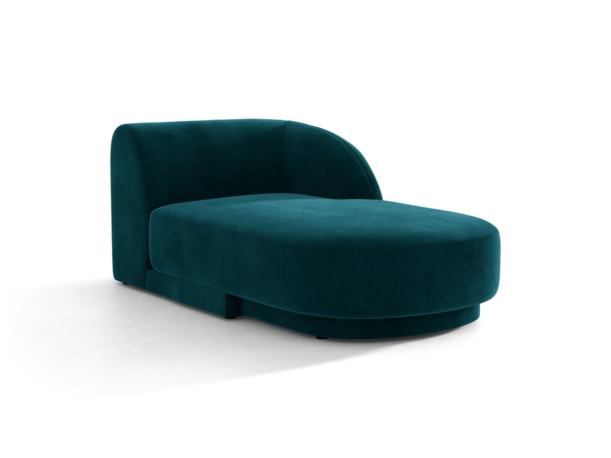 Miley Chaiselongue von Micadoni in Dunkelbeige, Stoffbezug Bluvel, rechtsseitige Ausrichtung, schwarze Kunststoffbeine, modulares Sofa-Element.