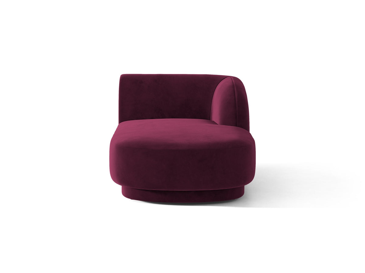 Miley Chaiselongue von Micadoni in Dunkelbeige, Stoffbezug Bluvel, rechtsseitige Ausrichtung, schwarze Kunststoffbeine, modulares Sofa-Element.