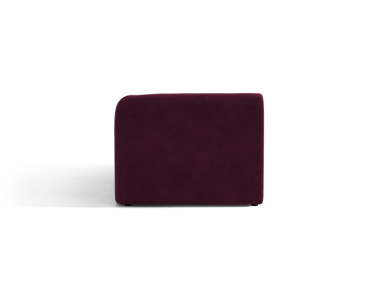 Miley Chaiselongue von Micadoni in Dunkelbeige, Stoffbezug Bluvel, rechtsseitige Ausrichtung, schwarze Kunststoffbeine, modulares Sofa-Element.