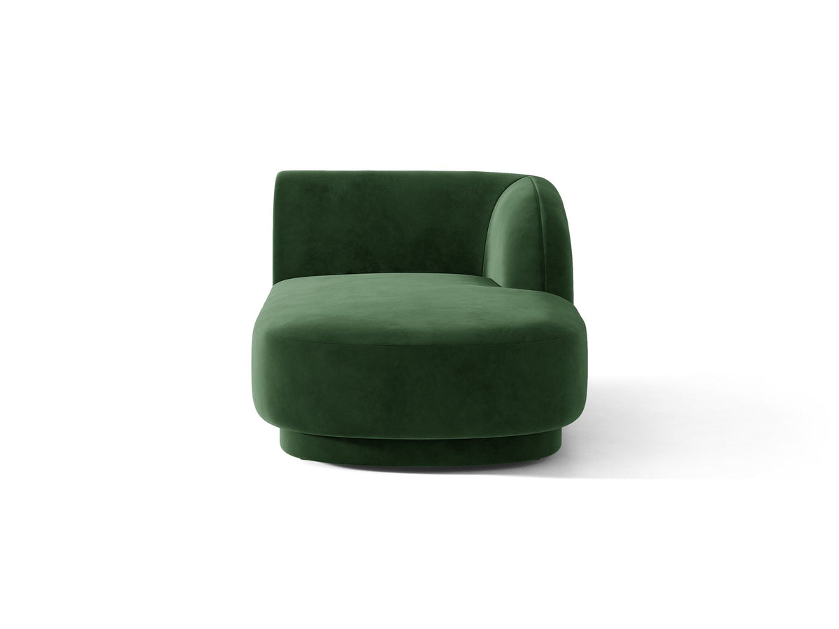 Miley Chaiselongue von Micadoni in Dunkelbeige, Stoffbezug Bluvel, rechtsseitige Ausrichtung, schwarze Kunststoffbeine, modulares Sofa-Element.