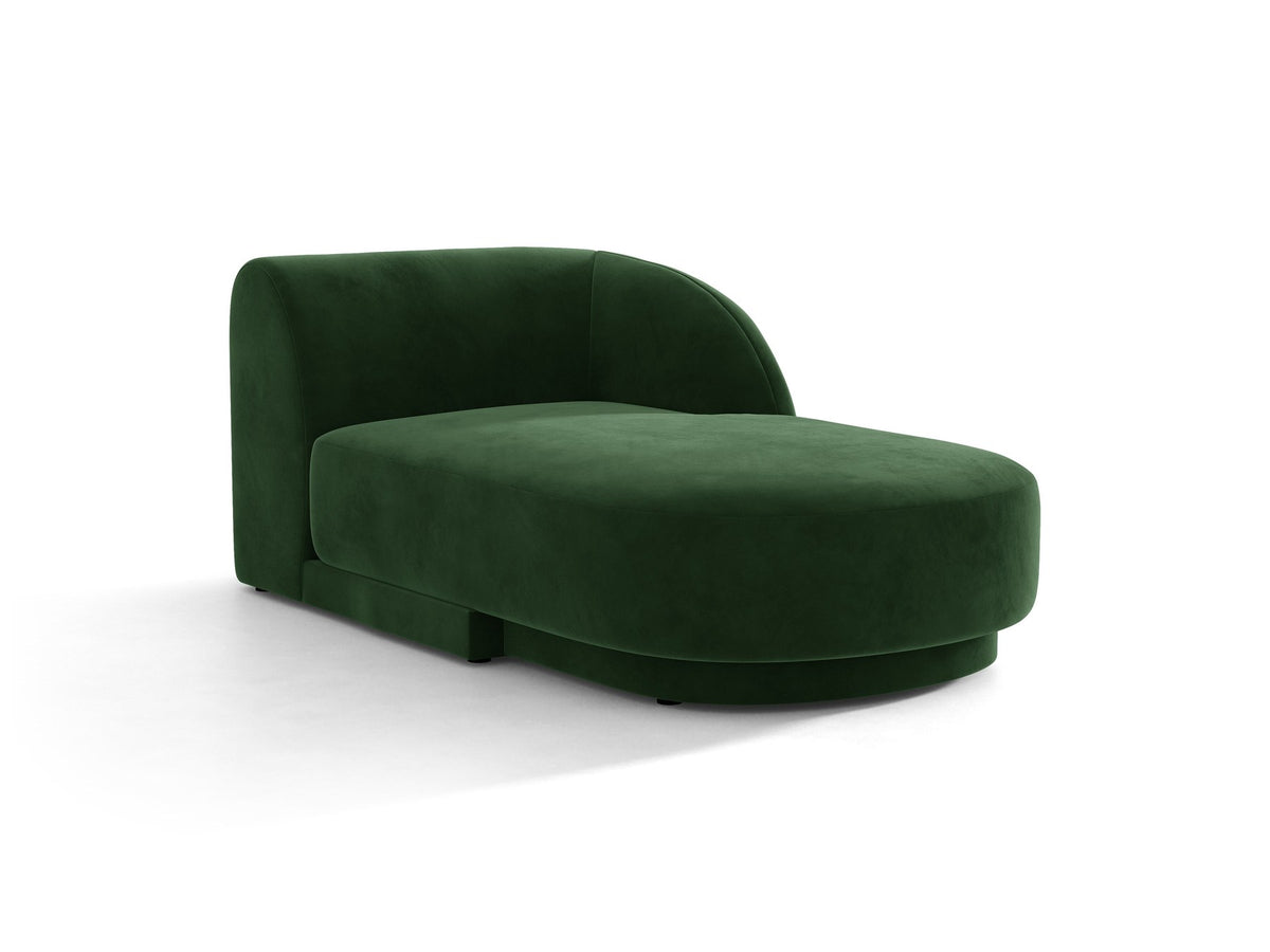 Miley Chaiselongue von Micadoni in Dunkelbeige, Stoffbezug Bluvel, rechtsseitige Ausrichtung, schwarze Kunststoffbeine, modulares Sofa-Element.