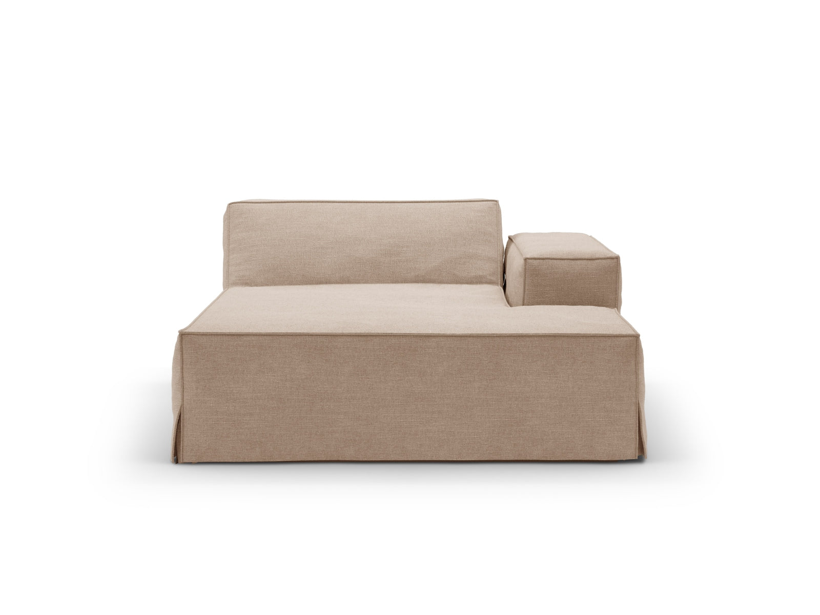 Jodie Modular Chaise Longue rechts 1 Sitzer mit abnehmbaren Bezug in Sand-LINS präsentiert im Onlineshop von KAQTU Design AG. Modulares Sofa ist von Micadoni