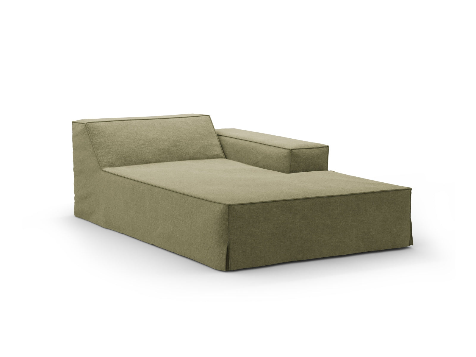 Jodie Modular Chaise Longue rechts 1 Sitzer in Light Green präsentiert im Onlineshop von KAQTU Design AG. Modulares Sofa ist von Micadoni