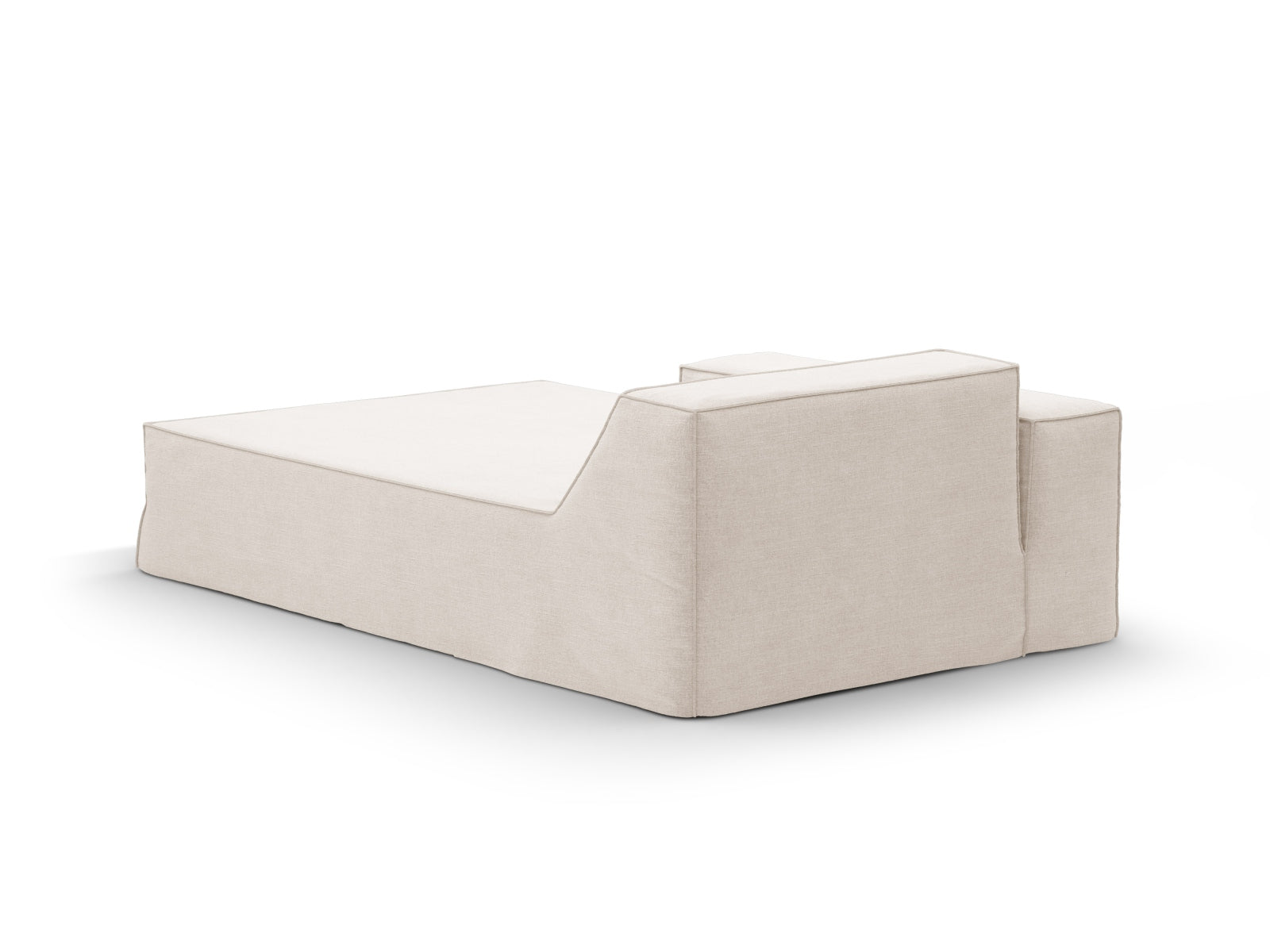 Beige Jodie Modular Chaise Longue rechts, stilvoller 1-Sitzer von Micadoni, perfekt für ein zeitgemäßes und gemütliches Wohnambiente.