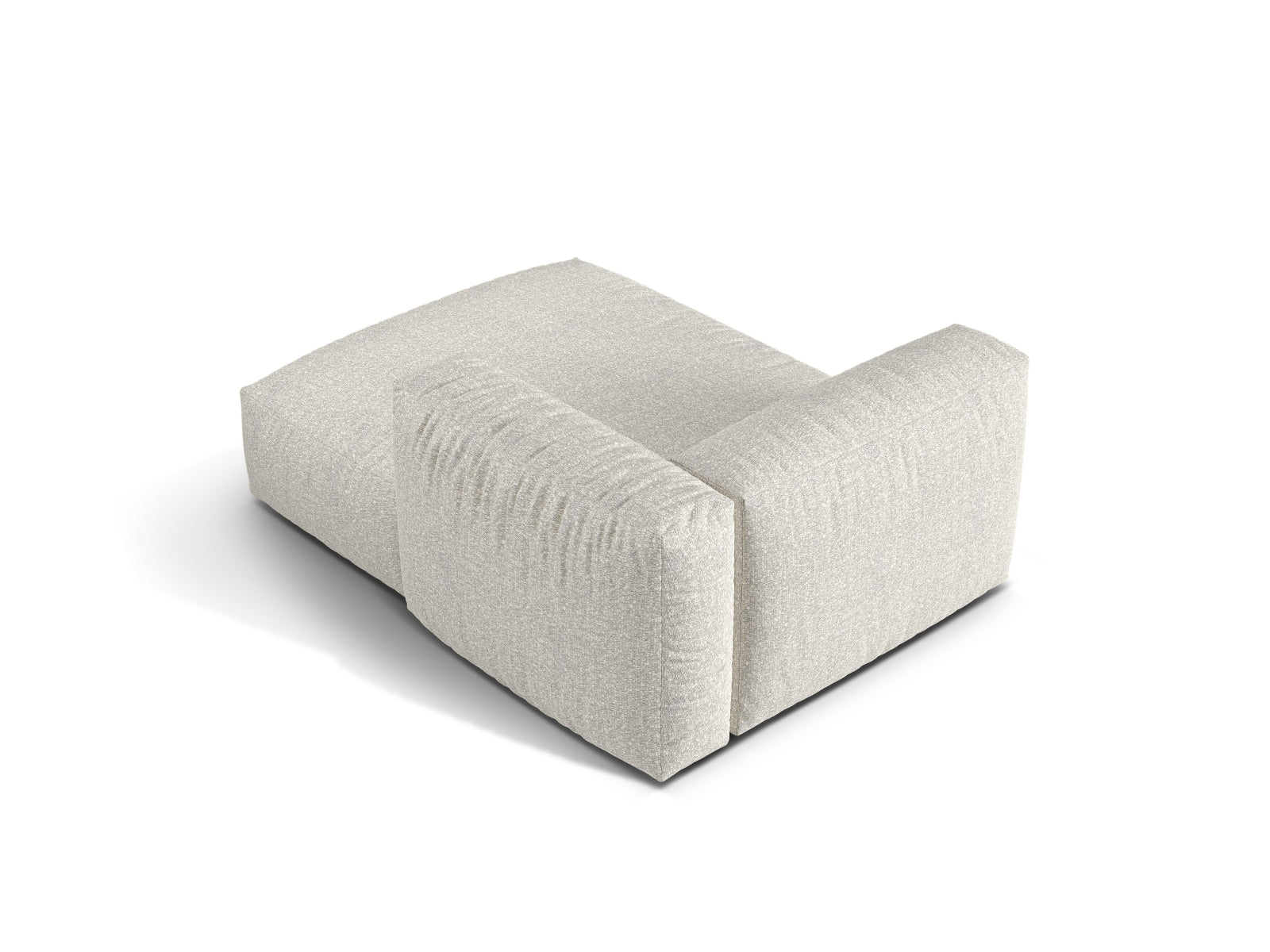 Elegante rechte Chaise Longue Martina in Grau-Beige Melange, ideal für stilvolle Wohnräume und entspannte Auszeiten.