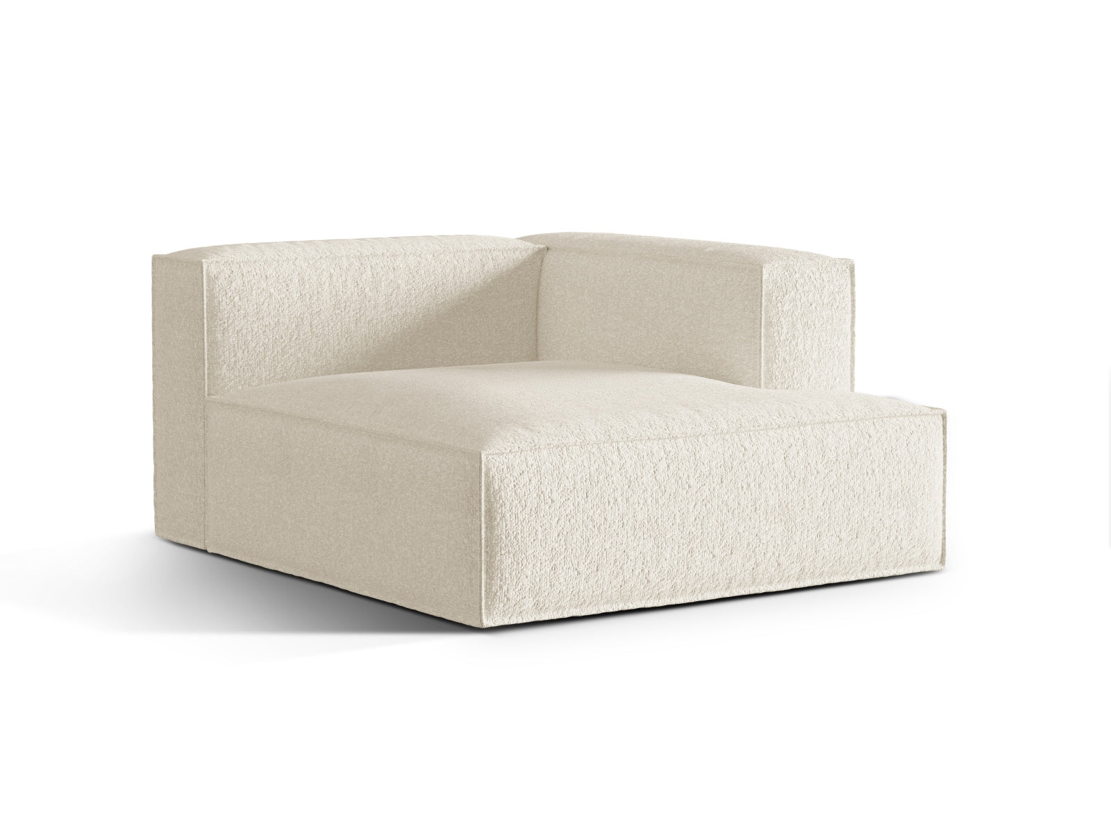 Elegante Nuria Boucle Chaise Longue in Ivory-Monet, ideal für stilvolle Wohnräume. Modulares Sofa von Micadoni, bequem und modern.