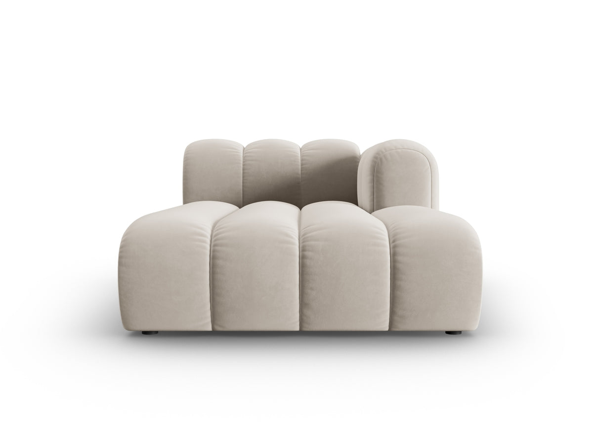 Lupine Velour Sofa Chaise Lounge rechts 2 Sitzer in Beige-Salvador präsentiert im Onlineshop von KAQTU Design AG. L-Sofa rechts ist von Micadoni