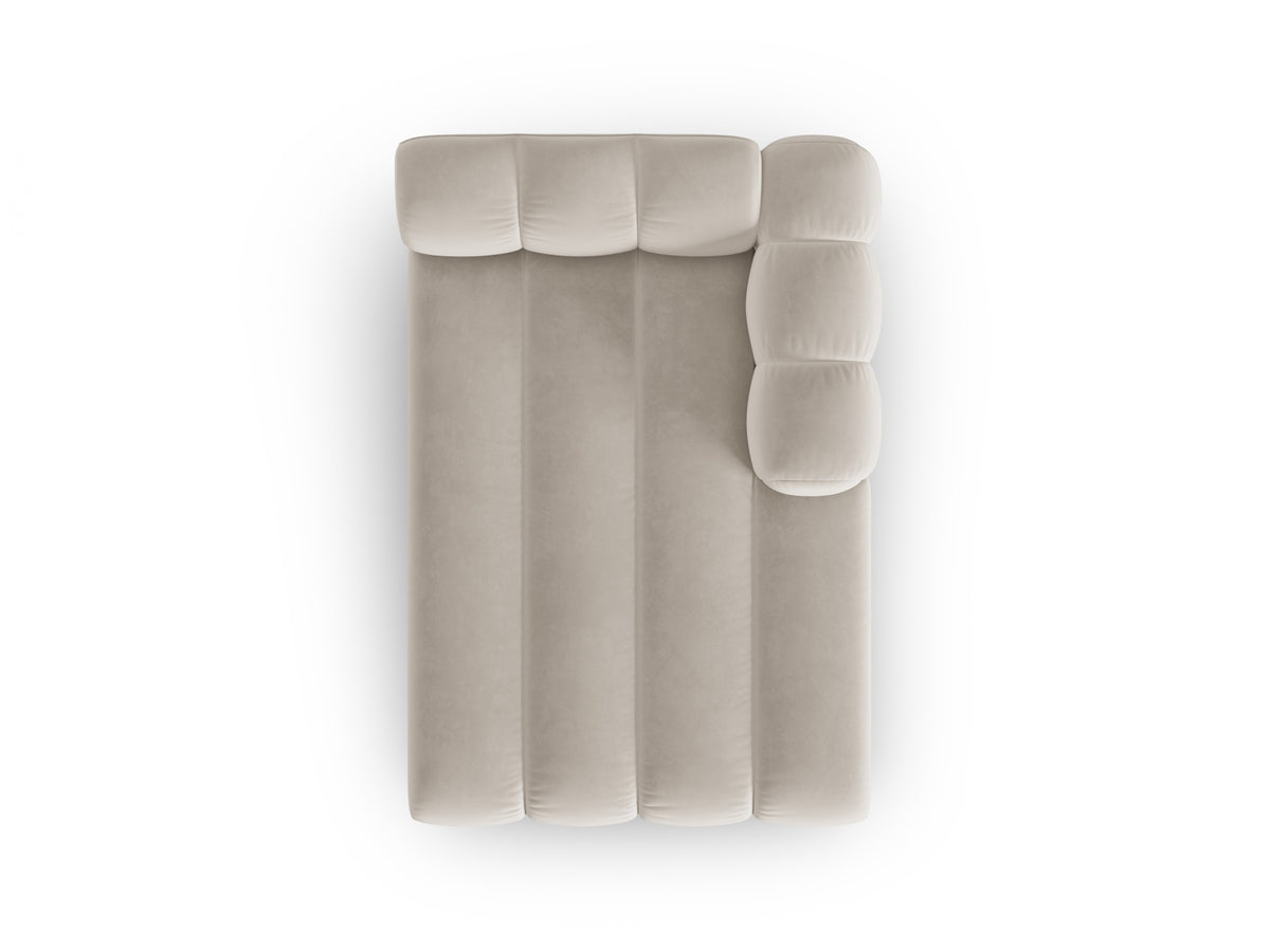 Lupine Velour Sofa Chaise Lounge rechts 2 Sitzer in Beige-Salvador präsentiert im Onlineshop von KAQTU Design AG. L-Sofa rechts ist von Micadoni